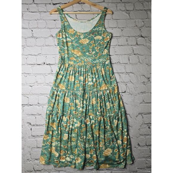 Peruvian Connection Jade Garden Tiered Sleeveless Pima Cotton Blend Size Small - Picture 1 of 11
